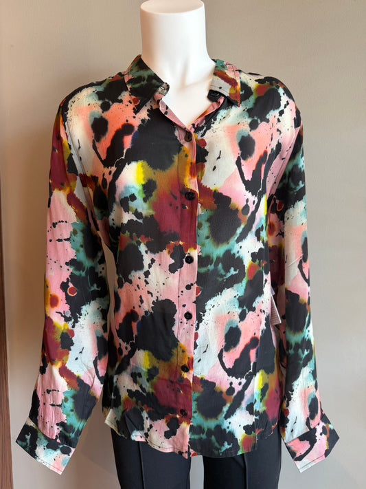 APNY BUTTON UP COLLARED SHIRT - MULTI