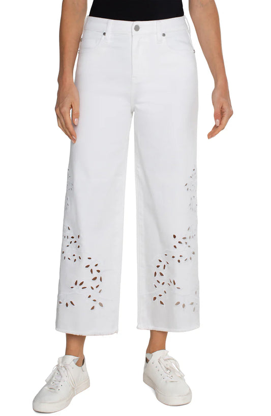 LIVERPOOL HI-RISE WHITE FLORAL PANT - LM4495WLQE23W41
