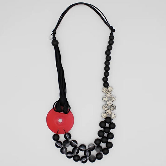 *SALE* SYLCA BELINDA NECKLACE - RED MULTI - LS23N13RED