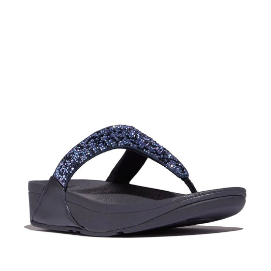 FITFLOP LULU CRYSTAL MIX SANDAL - NAVY