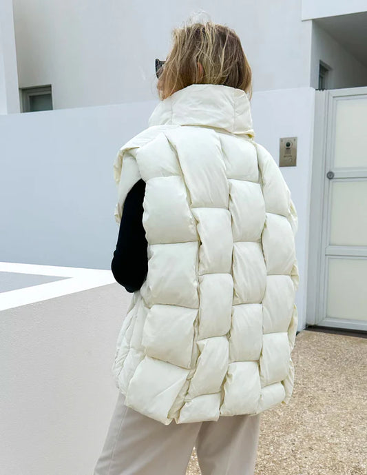 KIIK LUXE ONE-SIZE PUFFER VEST - OFF-WHITE - KL755BONE