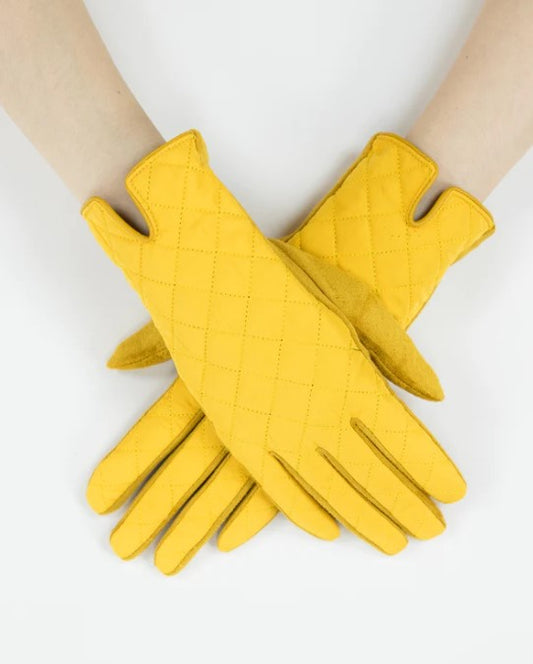 VERY MODA QUILTED GLOVES - MUSTARD - GL12310MS