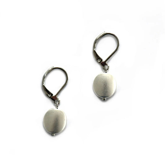 SEA LILY SILVER DISC EARRINGS