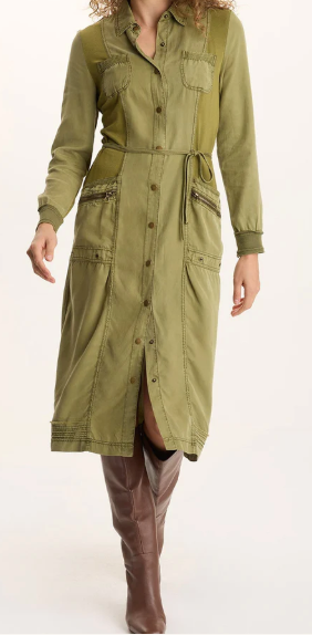 XCVI OKSANA DRESS - THICKET PIGMENT