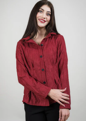 TRISHA TYLER CRINKLE JCKT W/ WIRE - RED