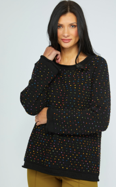 OLIVIA BY HABITAT FIRST LIGHT SWEATER - BLACK MULTI
