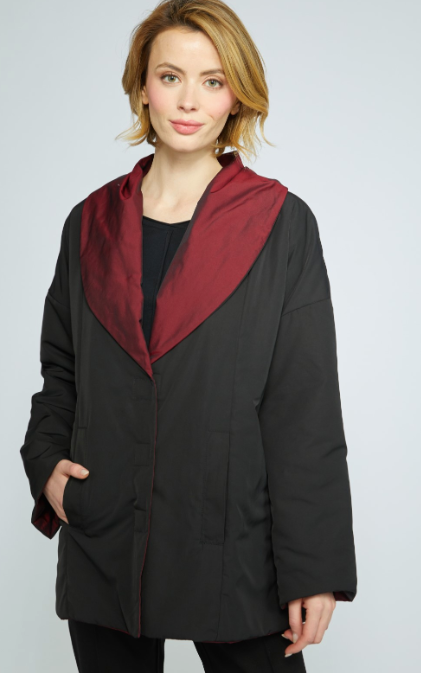 OLIVIA BY HABITAT METROPOLITAN COAT - RED AND BLACK