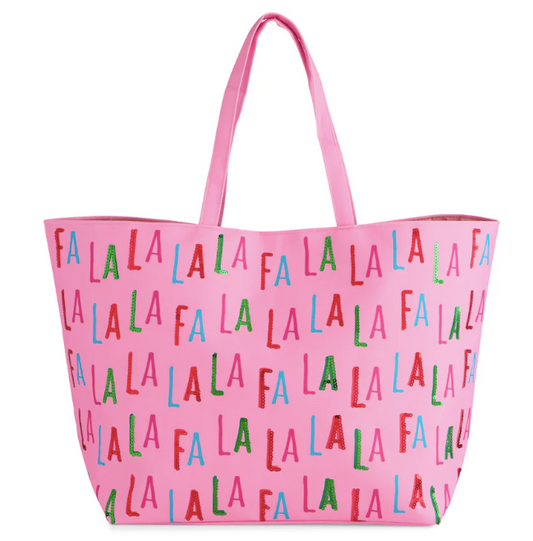 SHIRALEAH FA LA LA GIFT TOTE - PINK MULTI