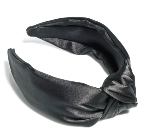 SHIRALEAH SATIN KNOT HEADBAND - BLACK