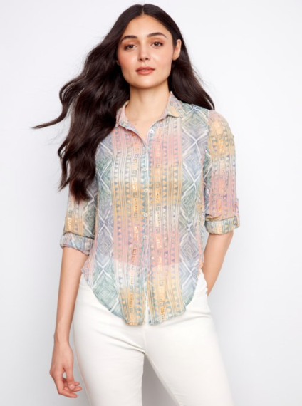 CHARLIE B FOIL PRINTED CRINKLE - MULTI