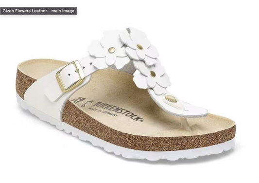 BIRKENSTOCK GIZEH FLOWERS - WHITE
