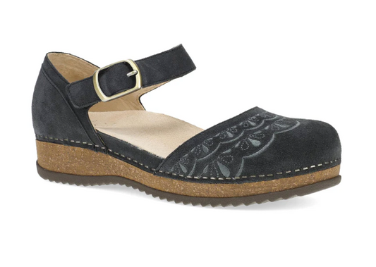 DANSKO MAE - CHARCOAL EMBROIDERED SUEDE