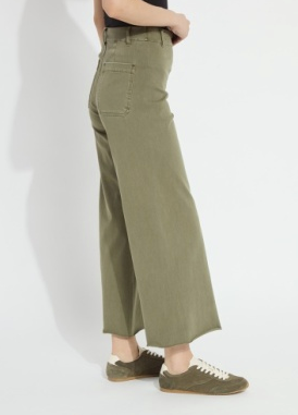LYSSE ERIN HI WAIST LEG DENIM - OLIVE GREEN