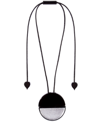 ZSISKA RADIANCE CIRCLE PENDANT - BLACK AND SILVER