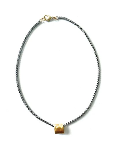 LJ SONDER ROLO SILVER CHAIN GOLD NUGGET