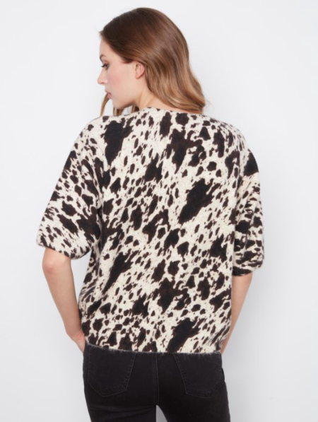 CHARLIE B ELBOW SLEEVE COW PRINT - SPOTS