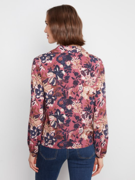 CHARLIE B FLORAL PRINT BUTTON FRONT BLOUSE