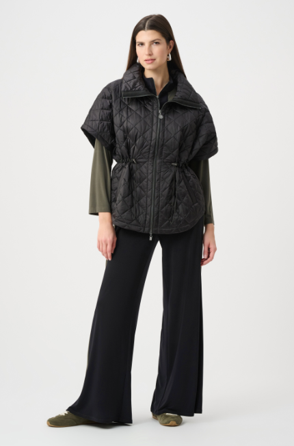 JOSEPH RIBKOFF QUILTED NYLON VEST - BLACK