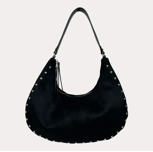 AHDORNED BRIE SUEDE STUDDED - BLACK