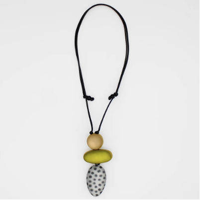 SYLCA MIDORI POLKA DOT STATEMENT PENDANT - LIME