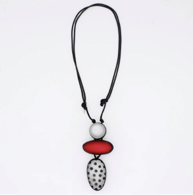 SYLCA MIDORI POLKA DOT STATEMENT PENDANT - RED