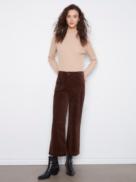 CHARLIE B FRONT POCKET MINI CORD - COFFEE
