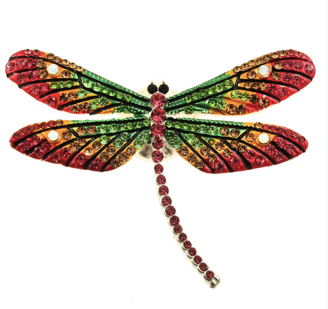 ORIGIN JEWELRY DRAGONFLY BROOCH - MATTE SILVER MULTI TONE