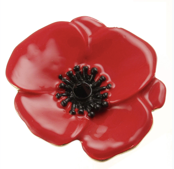 ORIGIN JEWELRY RED AND BLACK CRYSTAL BROOCH