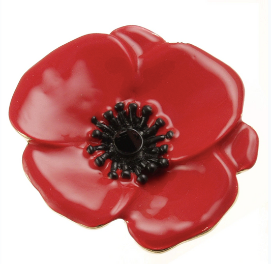 ORIGIN JEWELRY RED AND BLACK CRYSTAL BROOCH