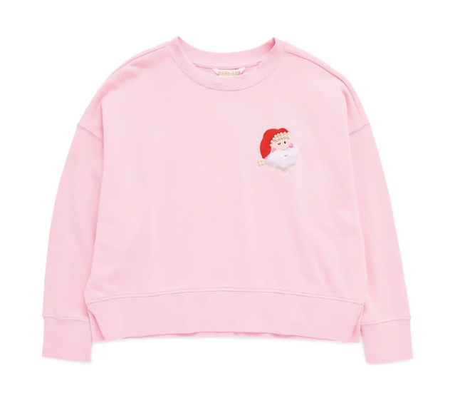 SHIRALEAH SANTA HO HO HO SWEATSHIRT - BLUSH