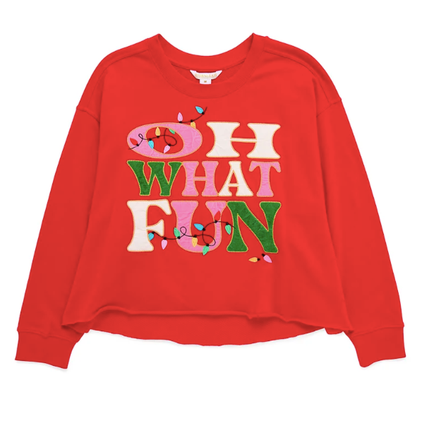 SHIRALEAH OH WHAT FUN SWEATSHIRT - RED MULTI