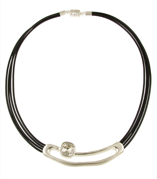 ORIGIN JEWELRY NECKLACE - MATT SILVER, BLACK, CLEAR