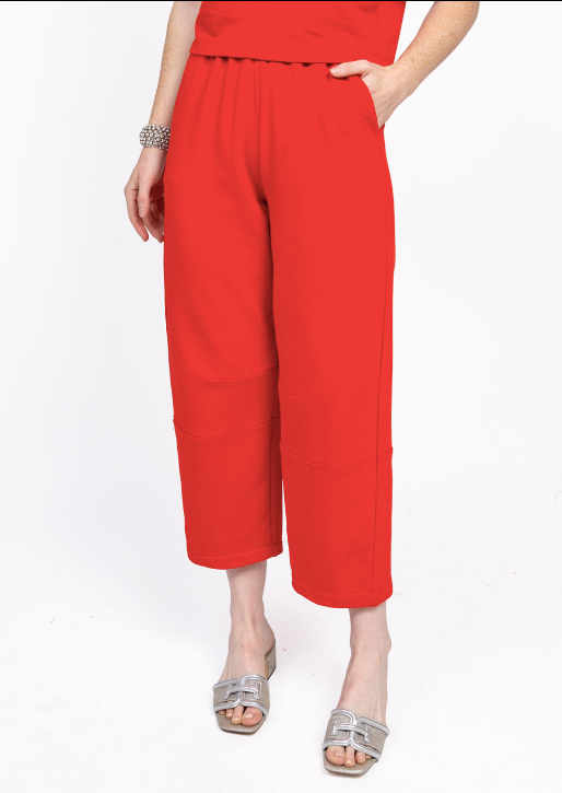 IVY JANE BARREL KNIT PANT - RED