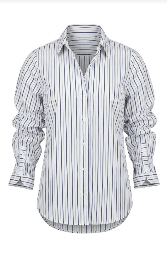 LIVERPOOL ADJUSTABLE SLEEVE BUTTON FRONT WOVEN TOP