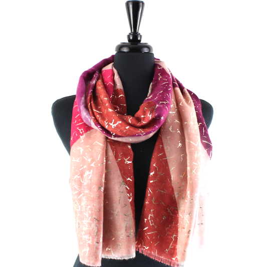PRETTY PERSUASIONS GOLDEN MOSAIC SCARF - PINK MULTI - S2311703