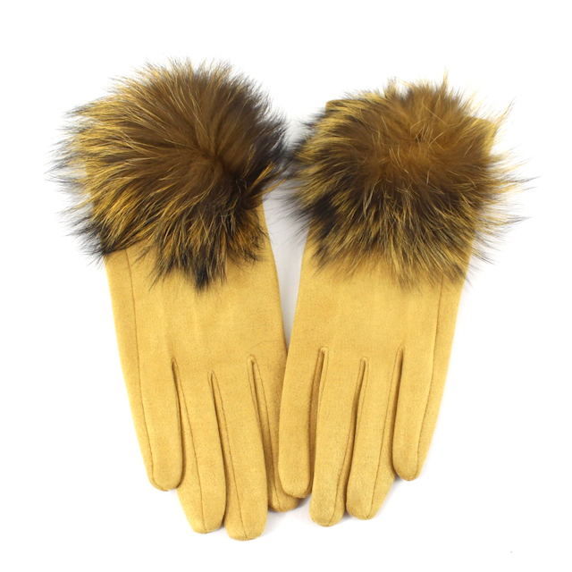 PRETTY PERSUASIONS EXTRA FURRY GLOVE - GOLD