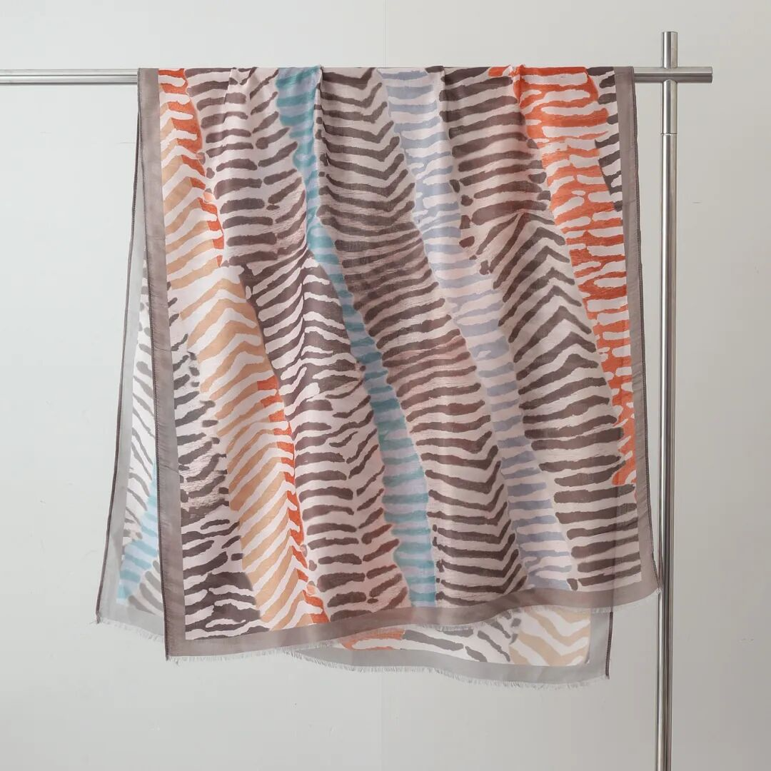 PRETTY PERSUASIONS SCARF SAFARI STRIPES - TAN MULTI