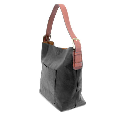 JOY ACCESSORIES CLASSIC HOBO HANDBAG - BLACK