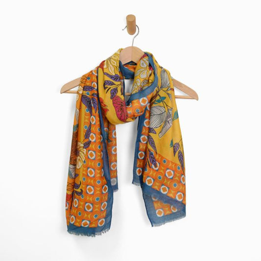 JOY ACCESSORIES SUNSET BOHO BLOOMS SCARF - MULTI