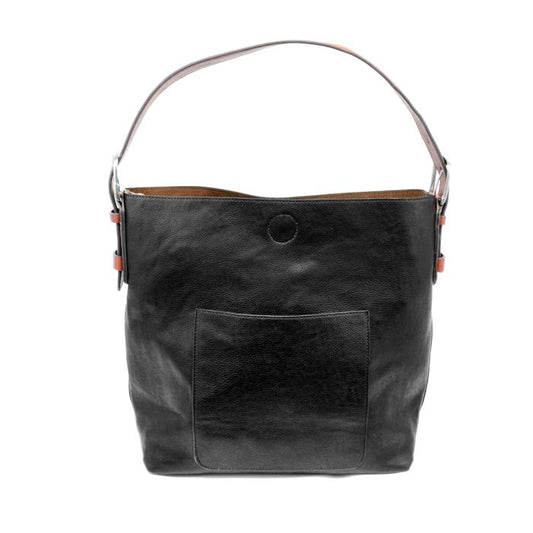 JOY ACCESSORIES CLASSIC HOBO HANDBAG - BLACK