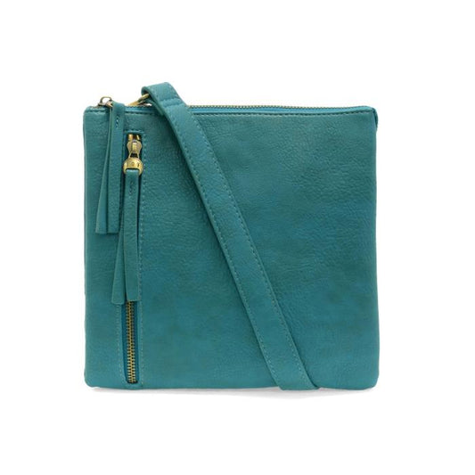 JOY ACCESSORIES DAWN MULTIPOCKET CROSSBODY PURSE - TEAL BLUE