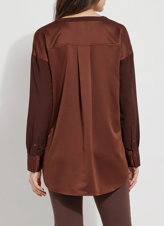 LYSSE TOKEN PULLOVER TOP - WHISKEY BROWN - 28892301