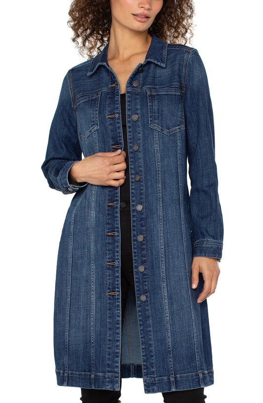 LIVERPOOL LONG TRUCKER JACKET - DENIM