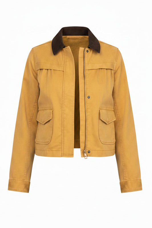 LIVERPOOL COLLARED SWING JACKET - GOLD RUSH