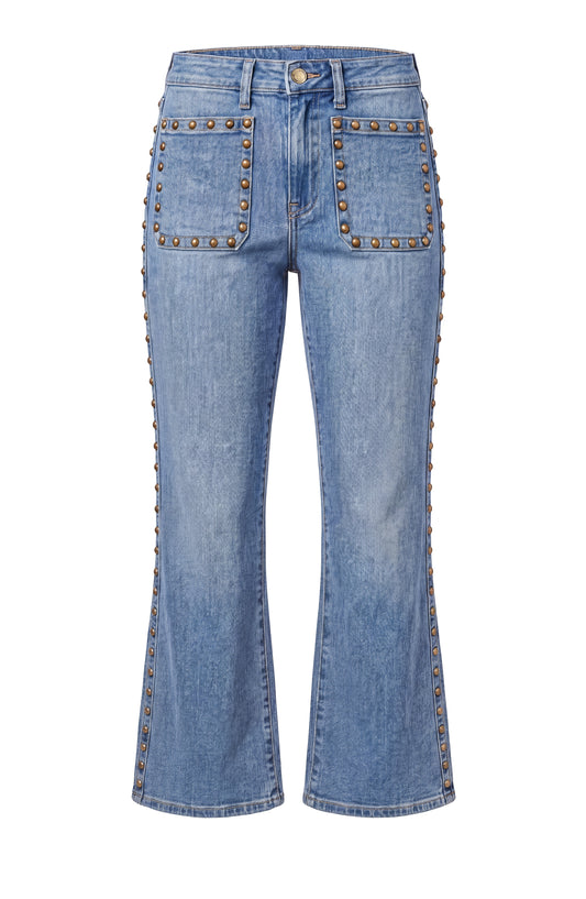 LIVERPOOL HANNAH FLARE WITH PATCH POCKETS AND STUDS