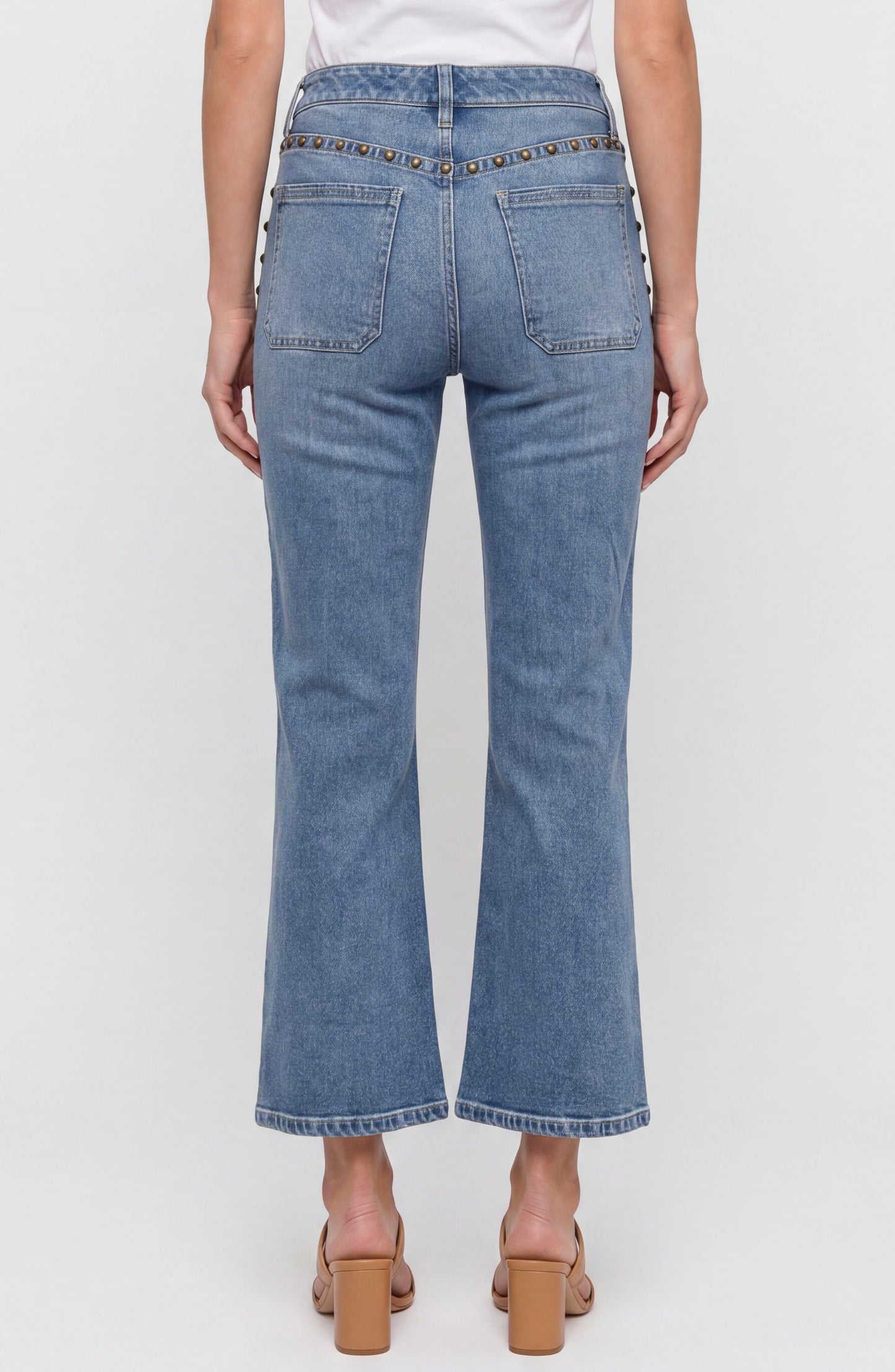 LIVERPOOL HANNAH FLARE WITH PATCH POCKETS AND STUDS