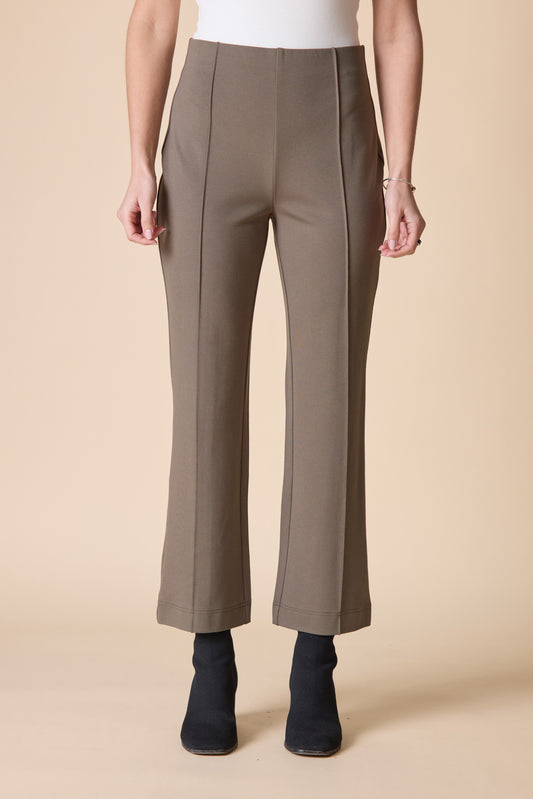 HABITAT LUXE PONTE SOLID KICKFLARE PANT - UMBER