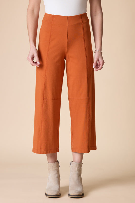 HABITAT STONEWASH COTTON SPAN FLOOD PANT - PAPRIKA