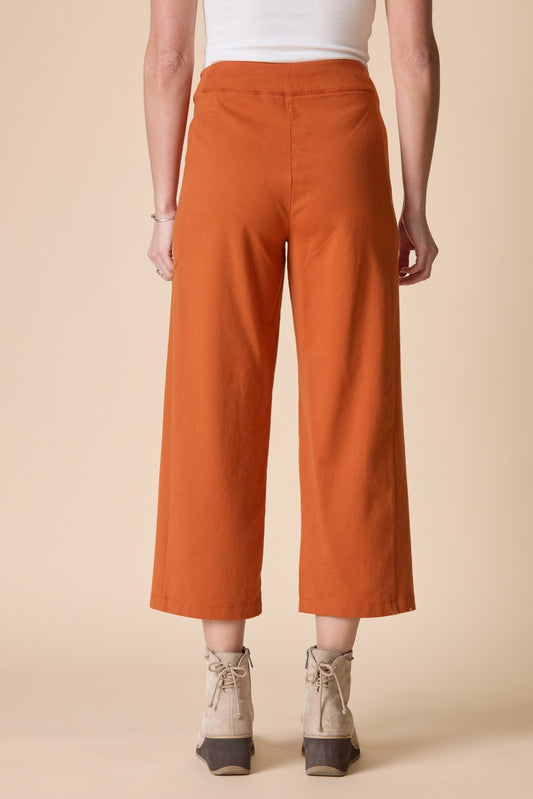 HABITAT STONEWASH COTTON SPAN FLOOD PANT - PAPRIKA