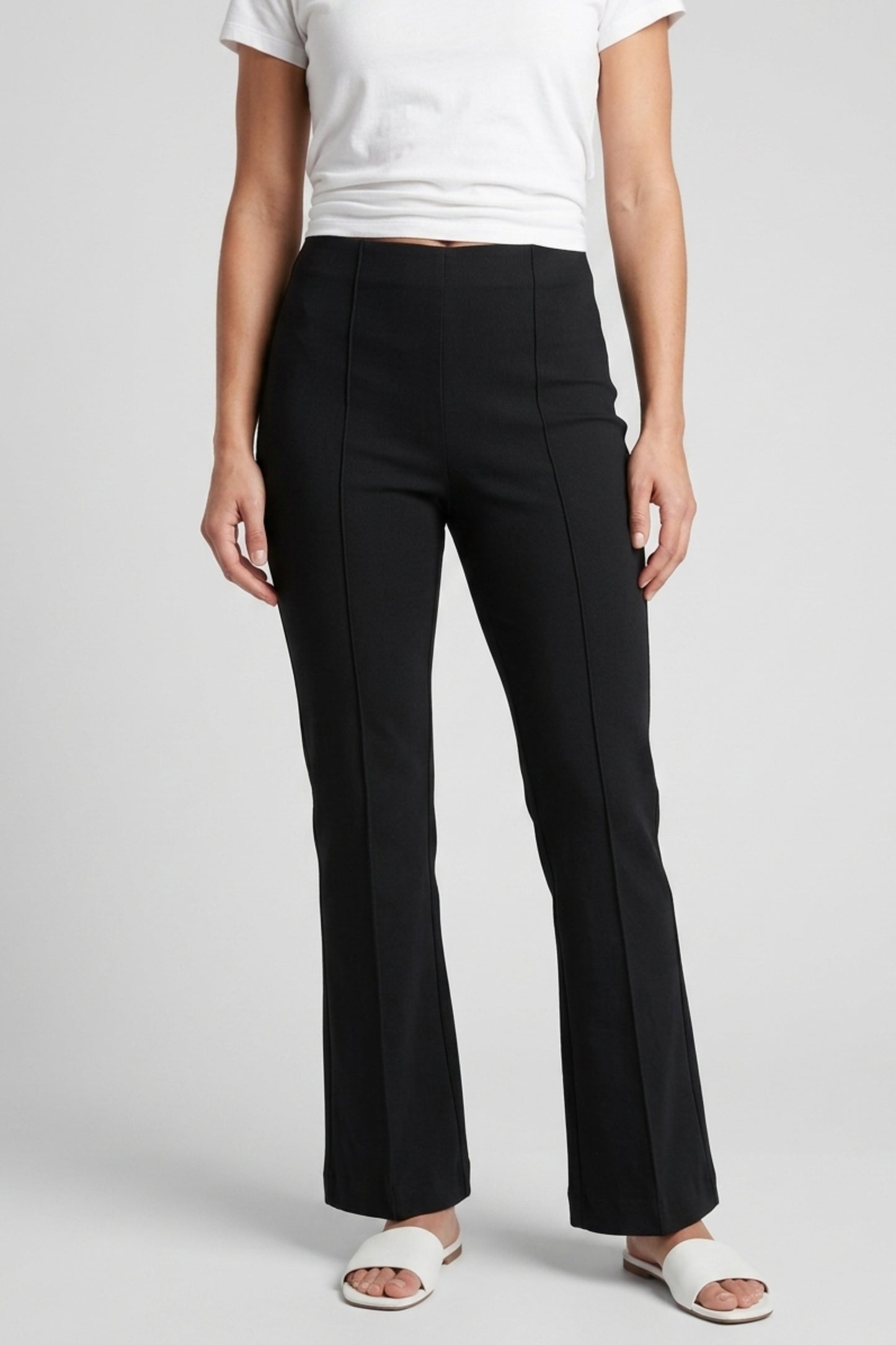 OLIVIA BY HABITAT KNIT DENIM KICK FLARE - BLACK